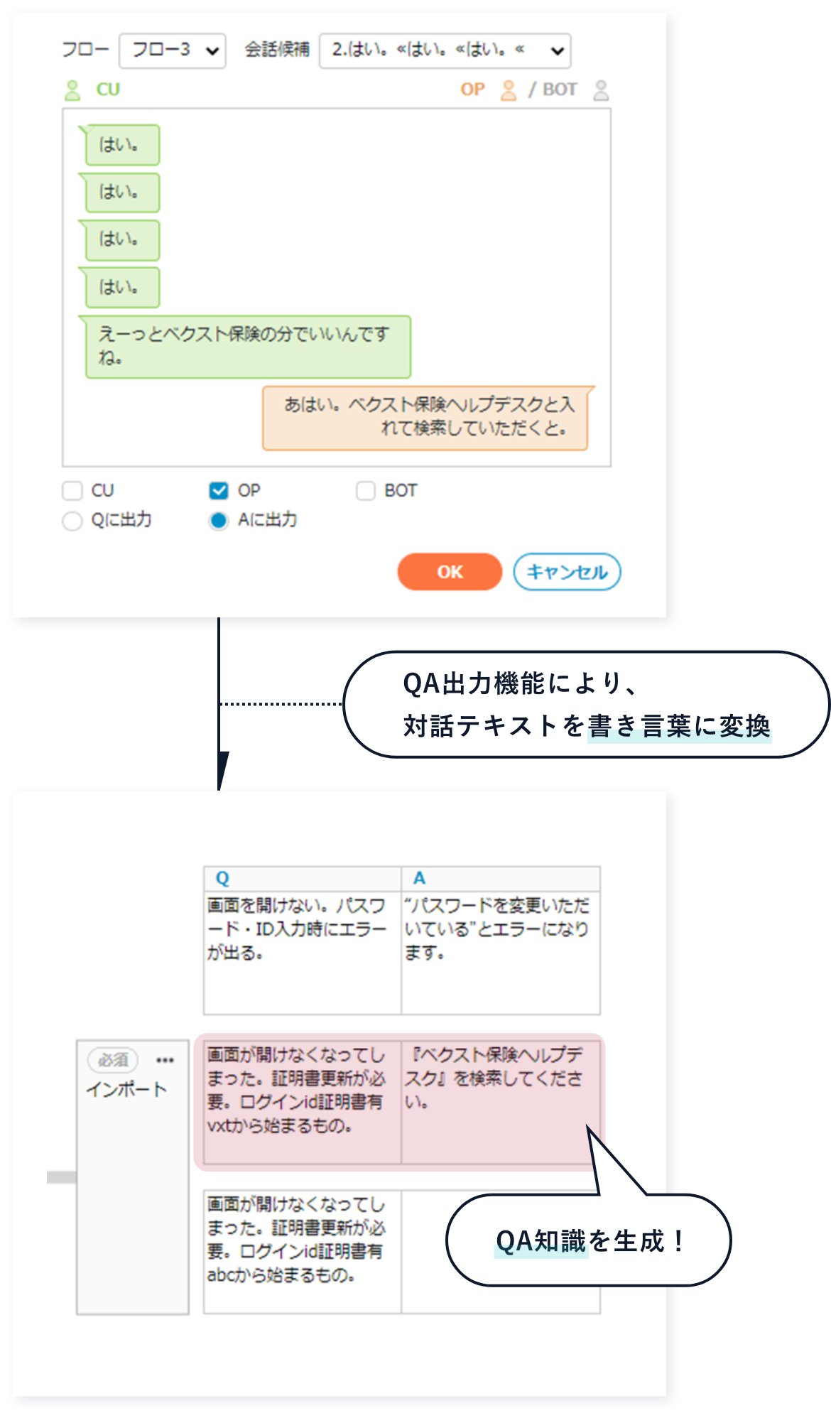 QA抽出機能イメージ