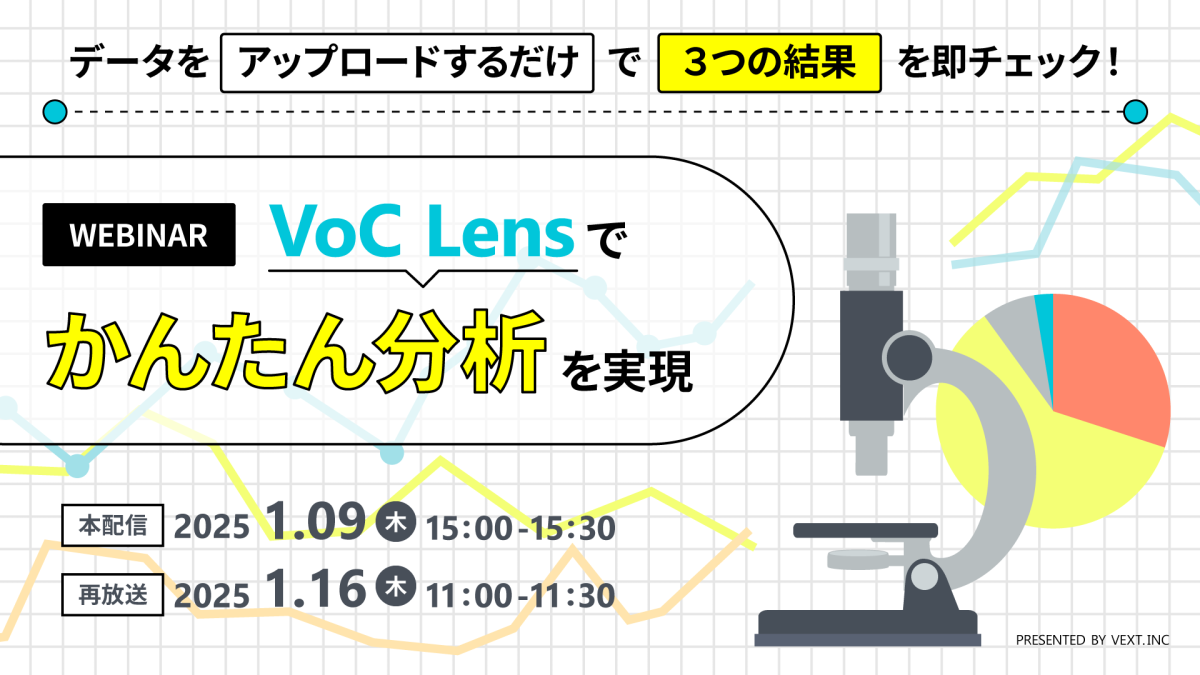 データをアップロードするだけで3つの分析結果を即チェック!VoC Lensでかんたん分析を実現
